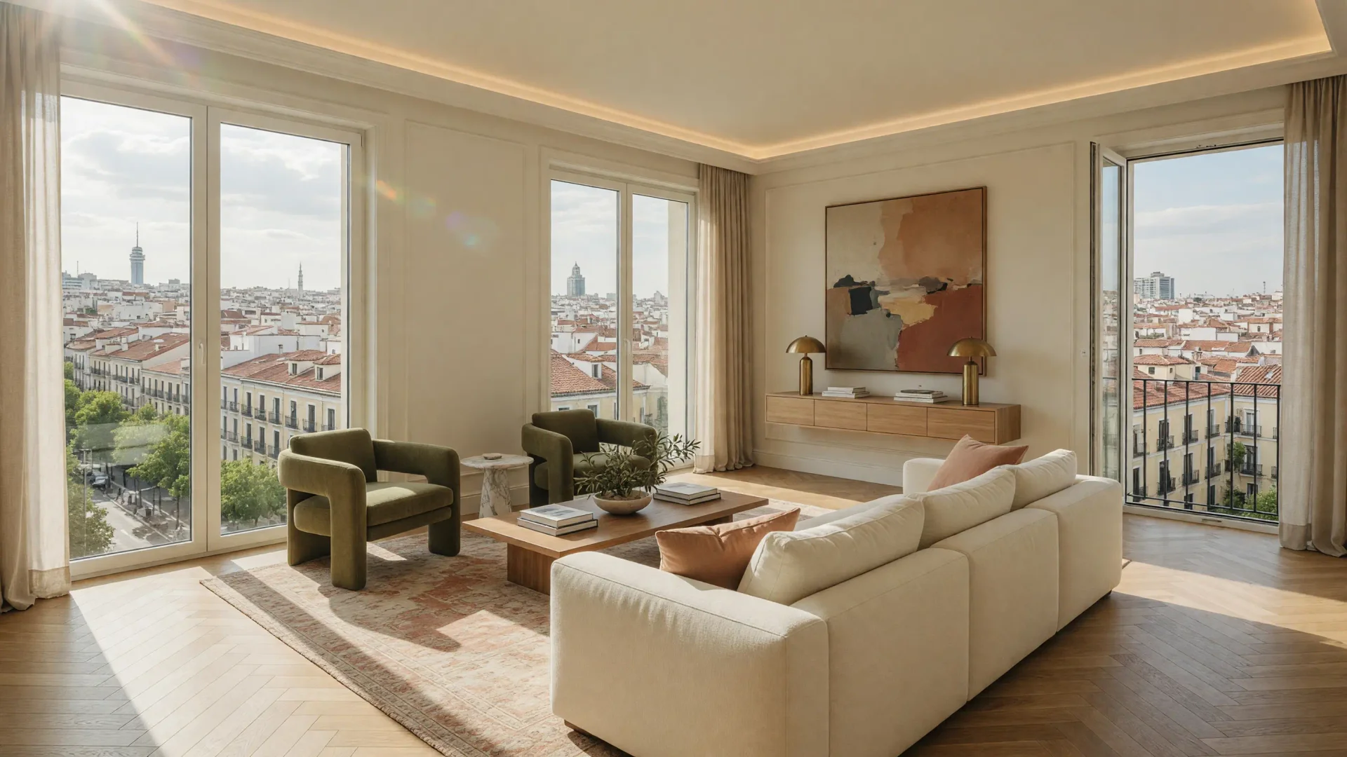 Salón de una vivienda de lujo en Madrid