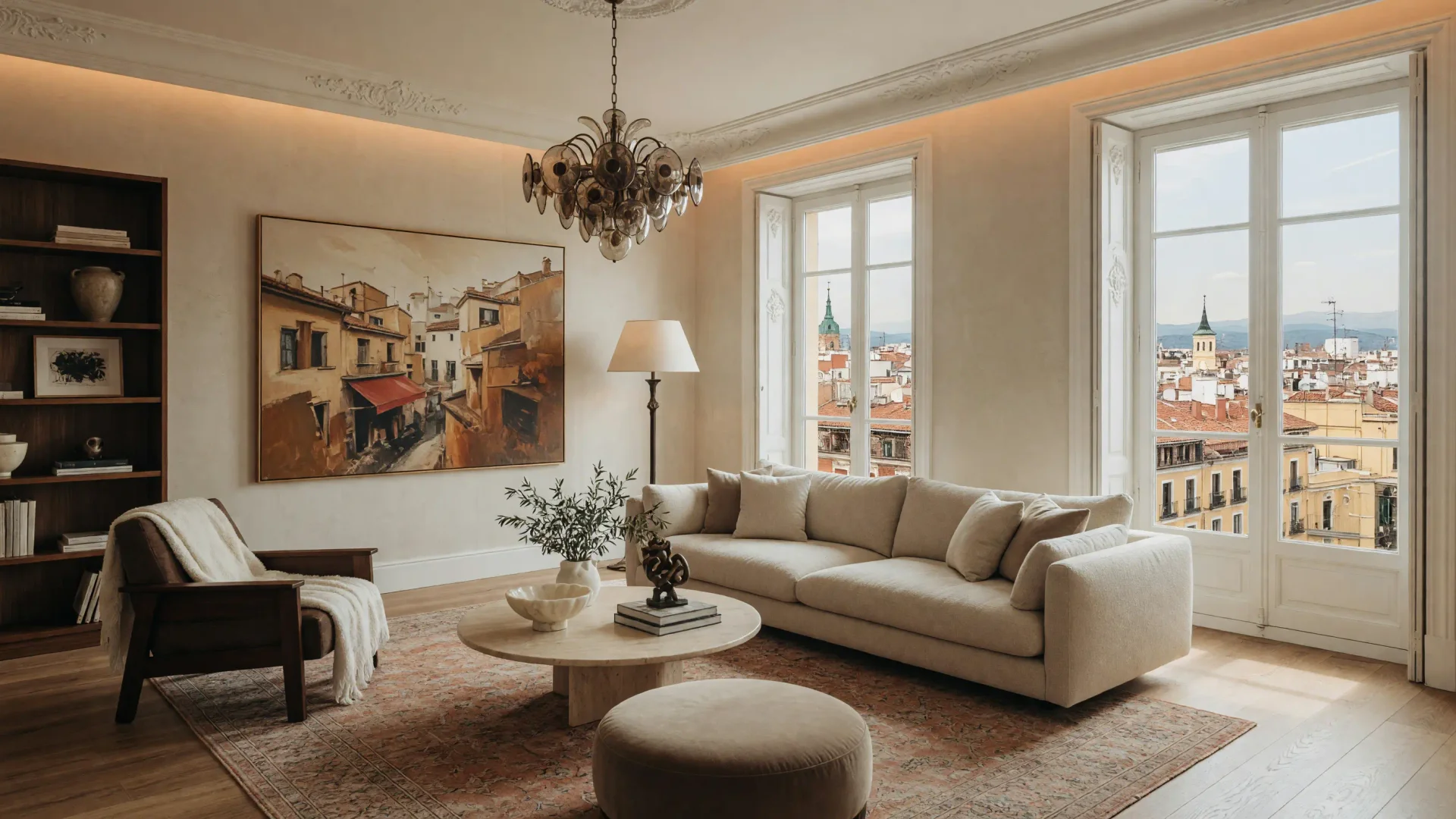Proyecto de interiorismo de lujo en una vivienda de techos altos en Madrid